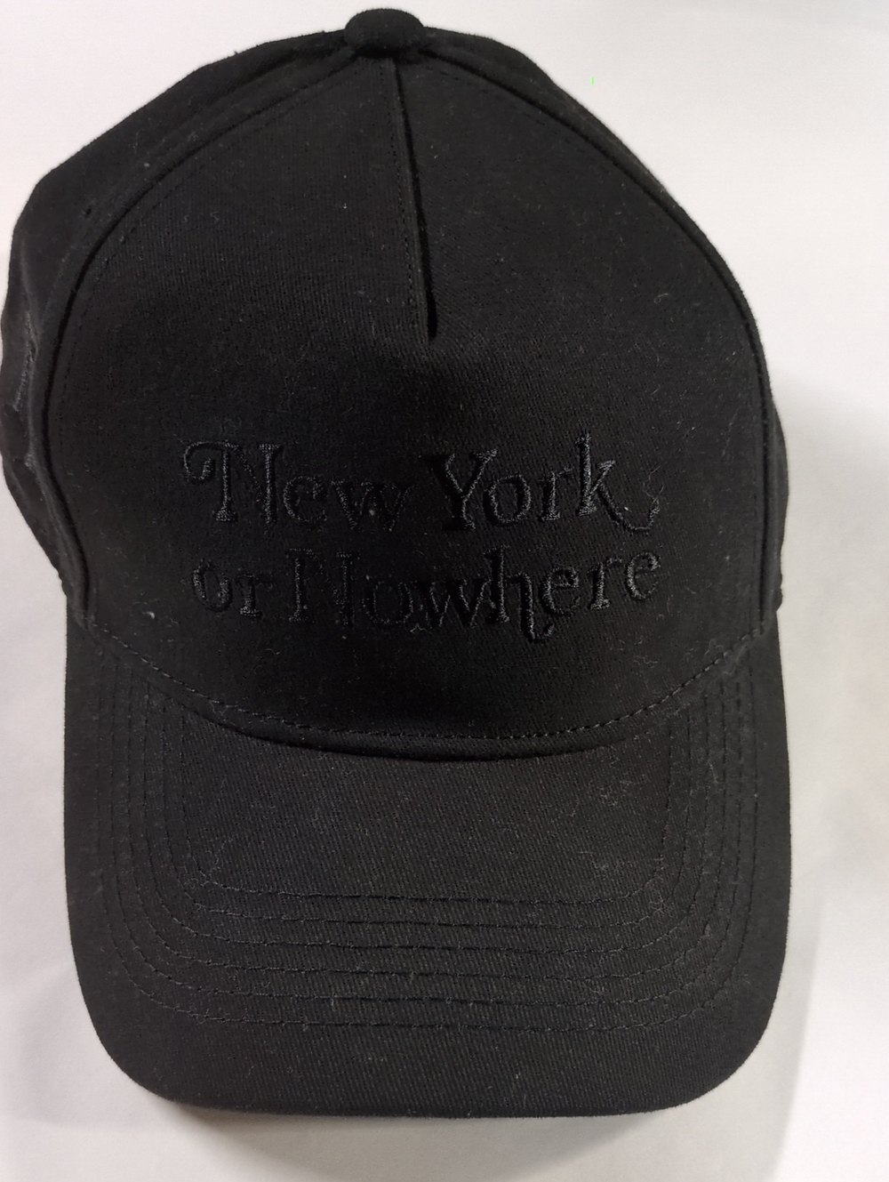 NYON New York or Nowhere Baseball Cap ALL BLACK Cotton Strapback Hat OS